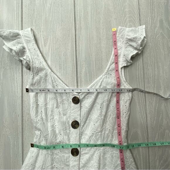 ASOS White Button-Front Mini Dress - Picture 4 of 11